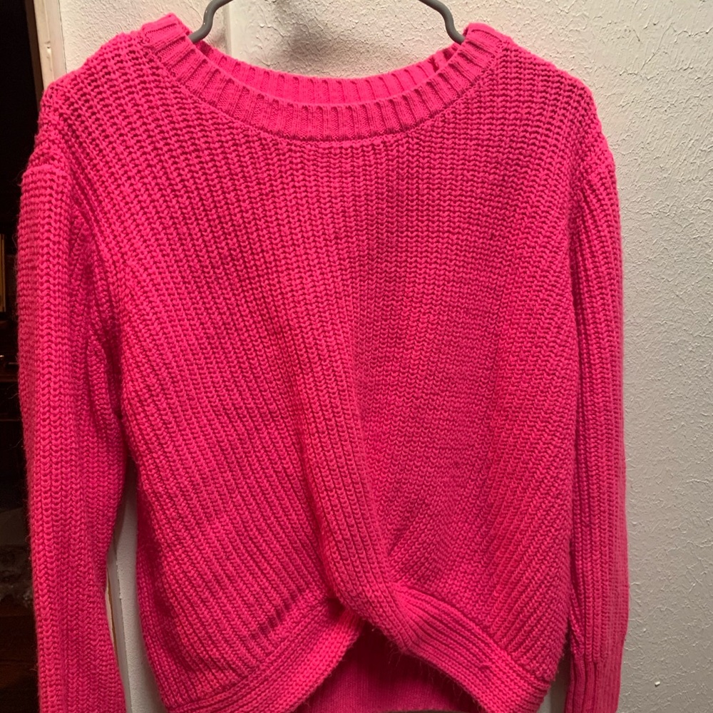 Hot Pink Wrap Sweater